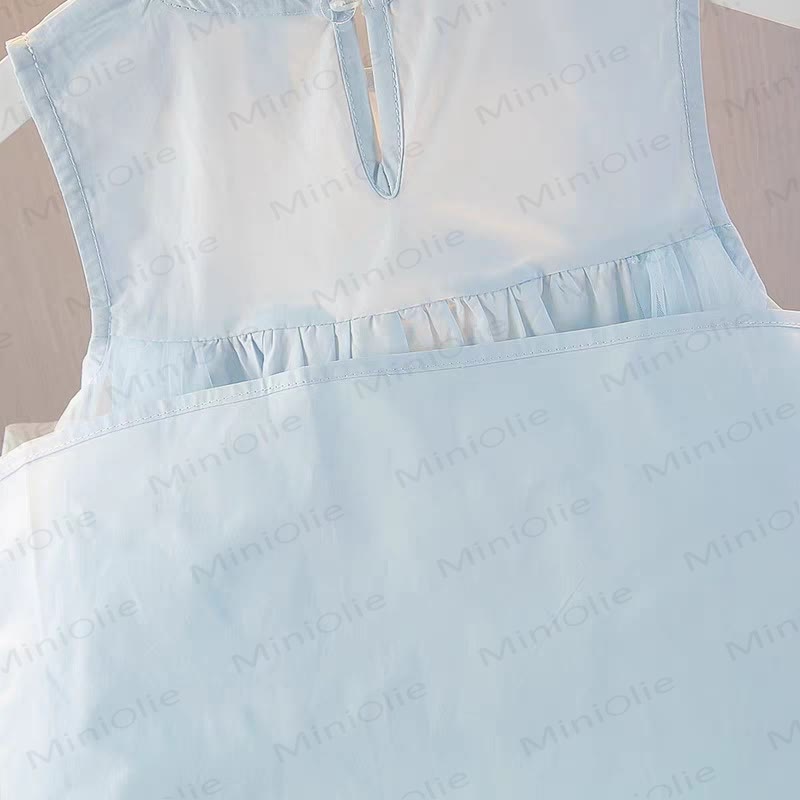 幼児用女の子用花柄メッシュノースリーブDress - image 7