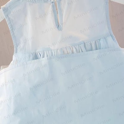 幼児用女の子用花柄メッシュノースリーブDress - image 7