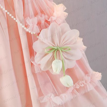 幼児用女の子用花柄メッシュノースリーブDress - image 11