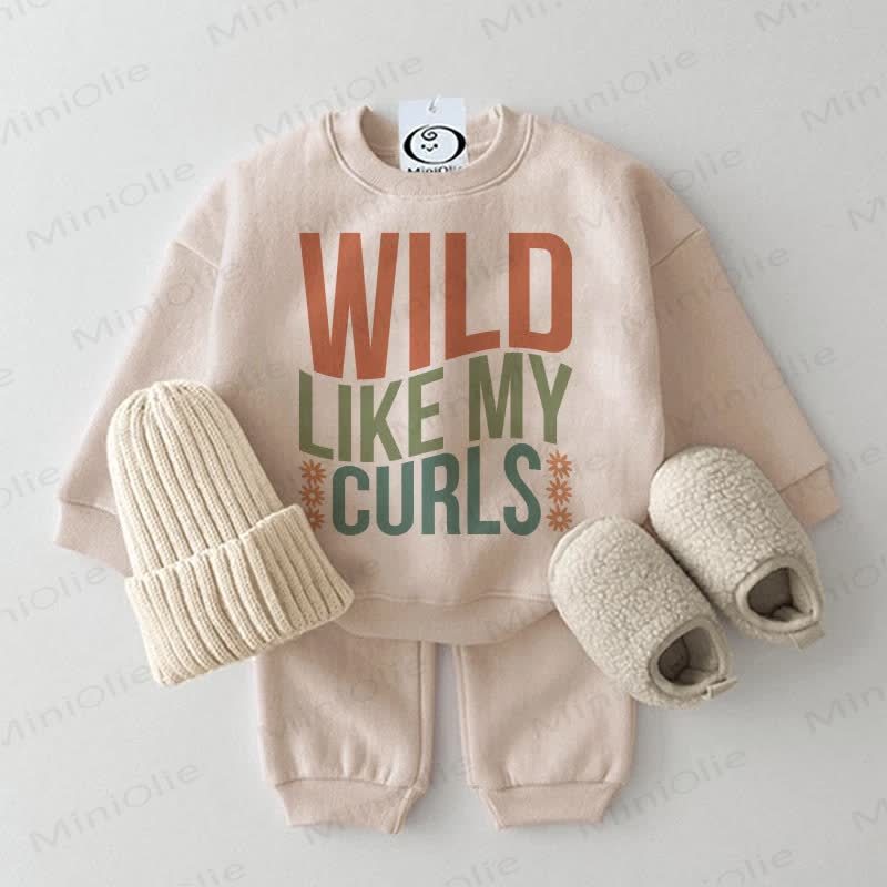 WILD LIKE MY CURLSベビー スウェットシャツ 2点セット ベージュ - ベージュ - 2～3歳 - image 1
