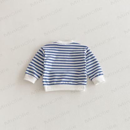 幼児用ストライプ ピンク/ブルー スウェットシャツ - image 15