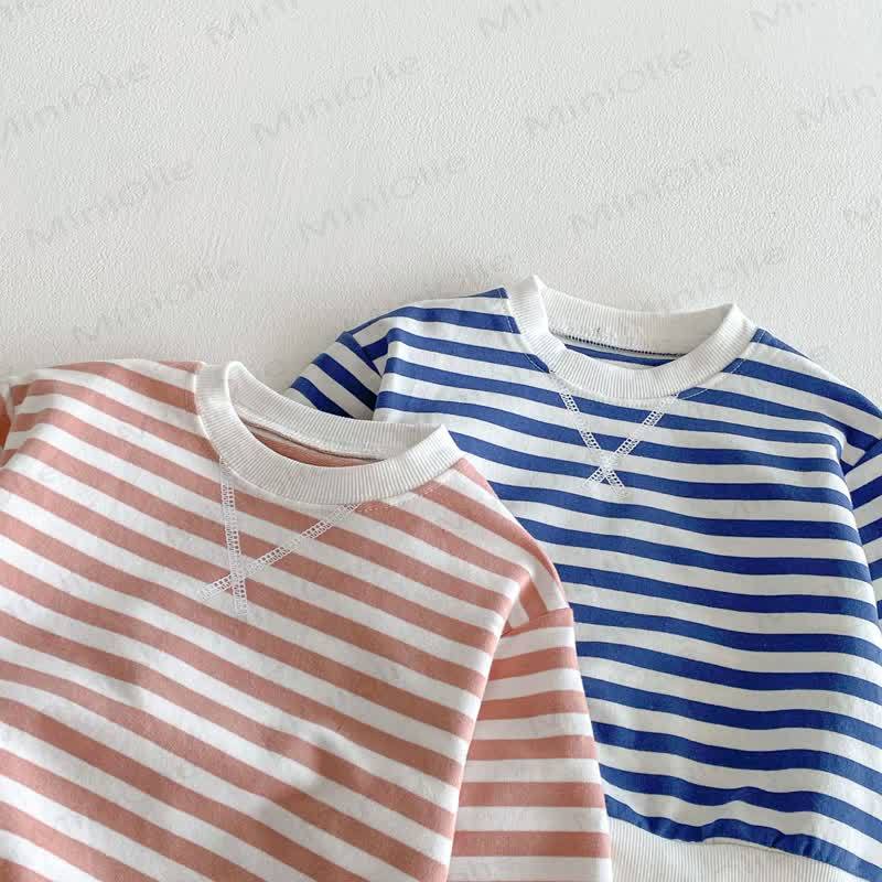 幼児用ストライプ ピンク/ブルー スウェットシャツ - image 9