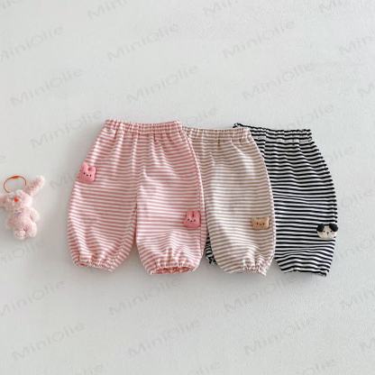 ベビー幼児用ストライプアニマルパンツ - image 1