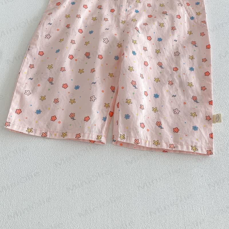 ベビー幼児女の子用リボンフラワーオーバーオール/無地レーストップス - image 11