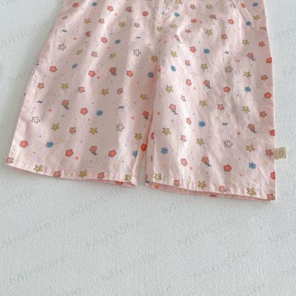 ベビー幼児女の子用リボンフラワーオーバーオール/無地レーストップス - image 11