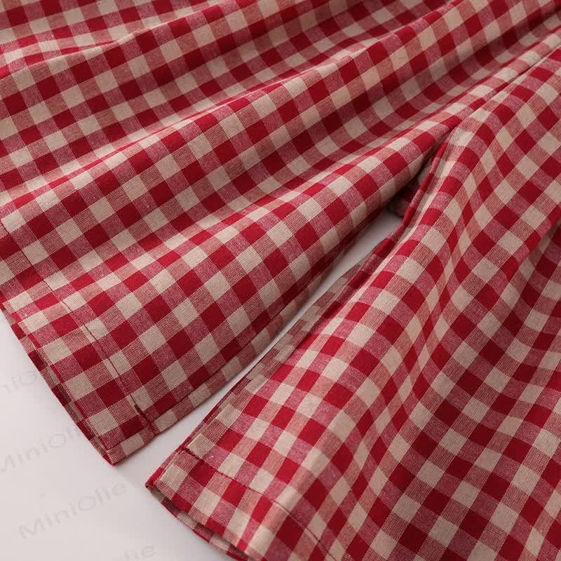 幼児用女の子用チェック柄フライングスリーブ2ピースセット - image 14