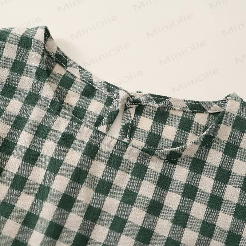 幼児用女の子用チェック柄フライングスリーブ2ピースセット - image 16