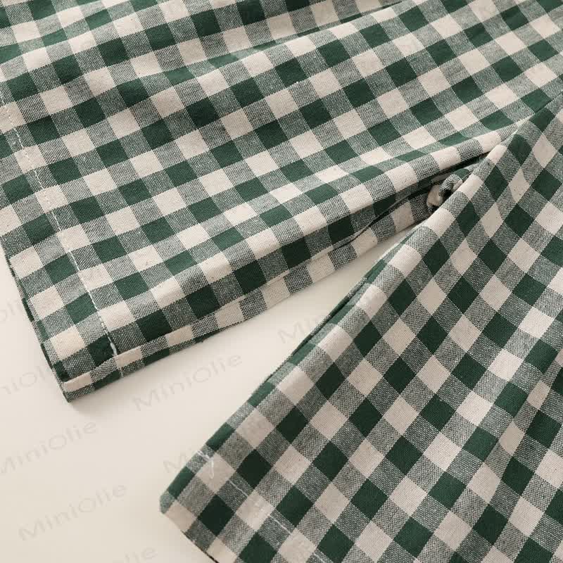 幼児用女の子用チェック柄フライングスリーブ2ピースセット - image 21