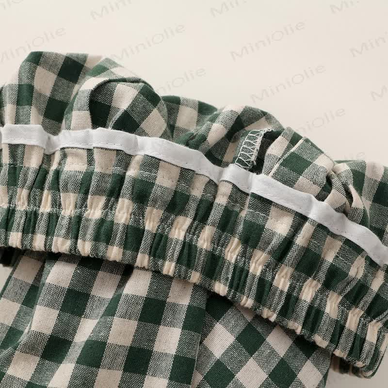 幼児用女の子用チェック柄フライングスリーブ2ピースセット - image 22