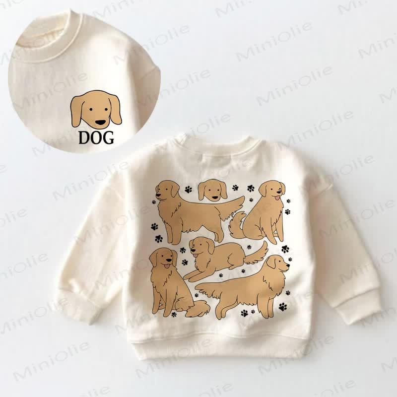DOG幼児 ゴールデンレトリバー スウェットシャツ - クリーム - 3～5歳 - image 1