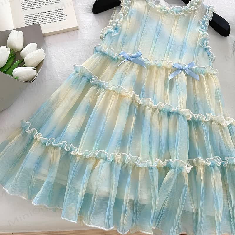 幼児用女の子用リボンノースリーブDress - image 4