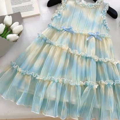 幼児用女の子用リボンノースリーブDress - image 4