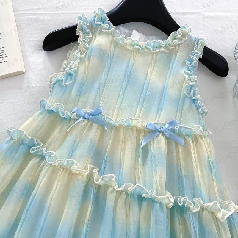 幼児用女の子用リボンノースリーブDress - image 3