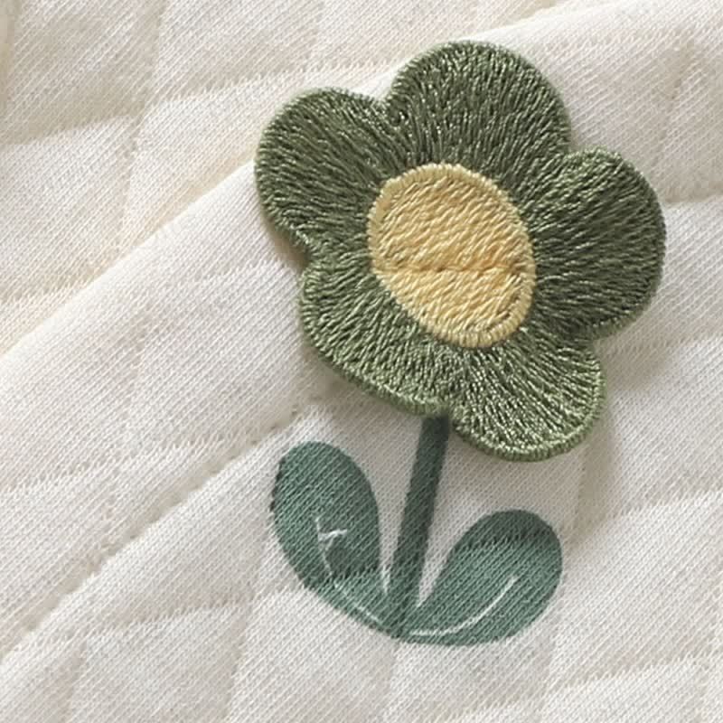 ベビー新生儿3Dフラワーベージュロンパース - image 3