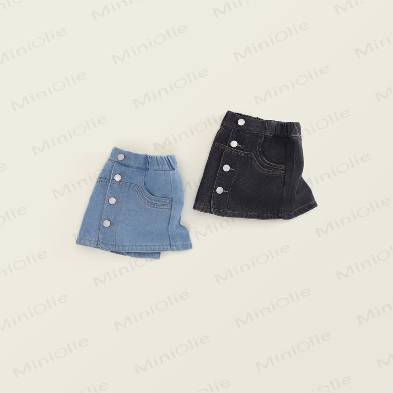 幼児用女の子用デニム無地ショートパンツ - image 3