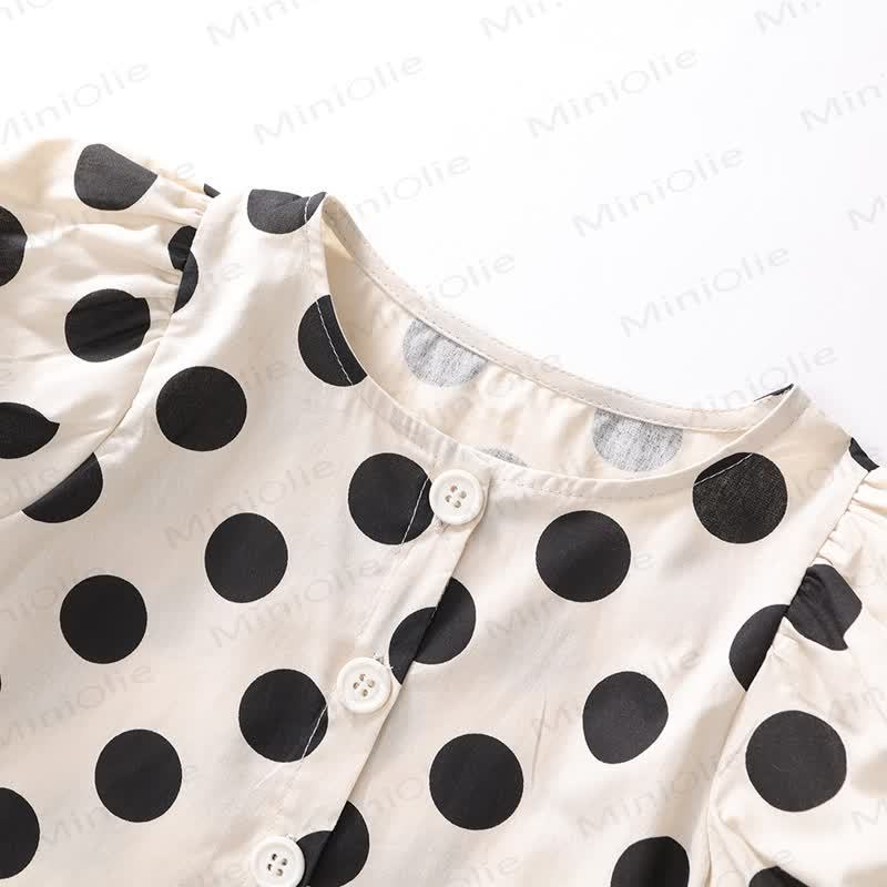 幼児用女の子用ベージュドット柄2点セット - image 4