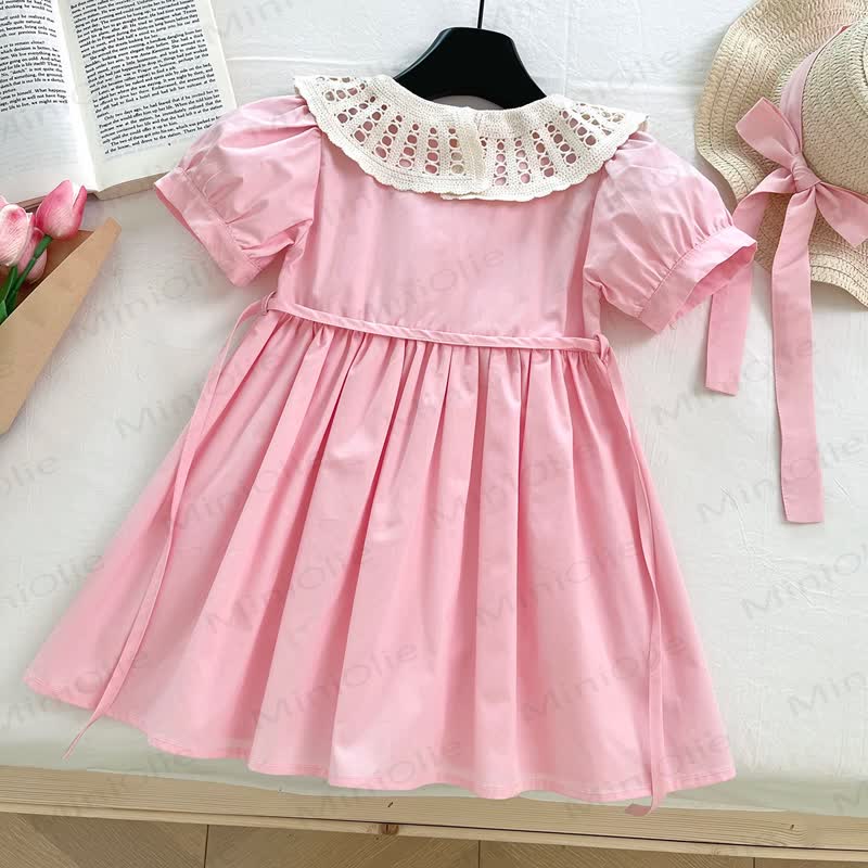幼児用女の子用無地レースDress - image 3