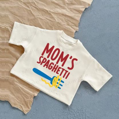 MOM'S SPAGHETTIベビー サマー カジュアル Tシャツ - 白 - 2～3歳 - image 1