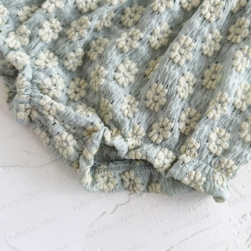 女の子用刺繍フラワー2ピースニットセット - image 9