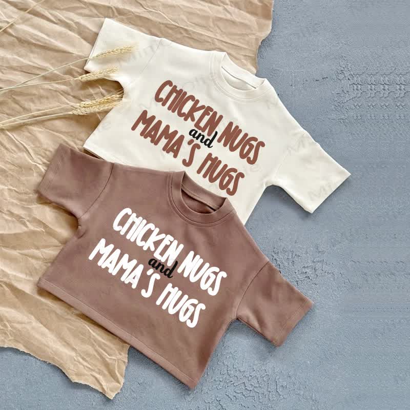 CHICKEN NUGS AND MAMA'S HUGSベビーサマーカジュアルTシャツ - image 1