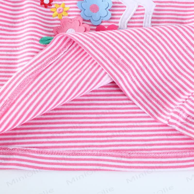 幼児用ポニーフラワーストライプTシャツ - image 4