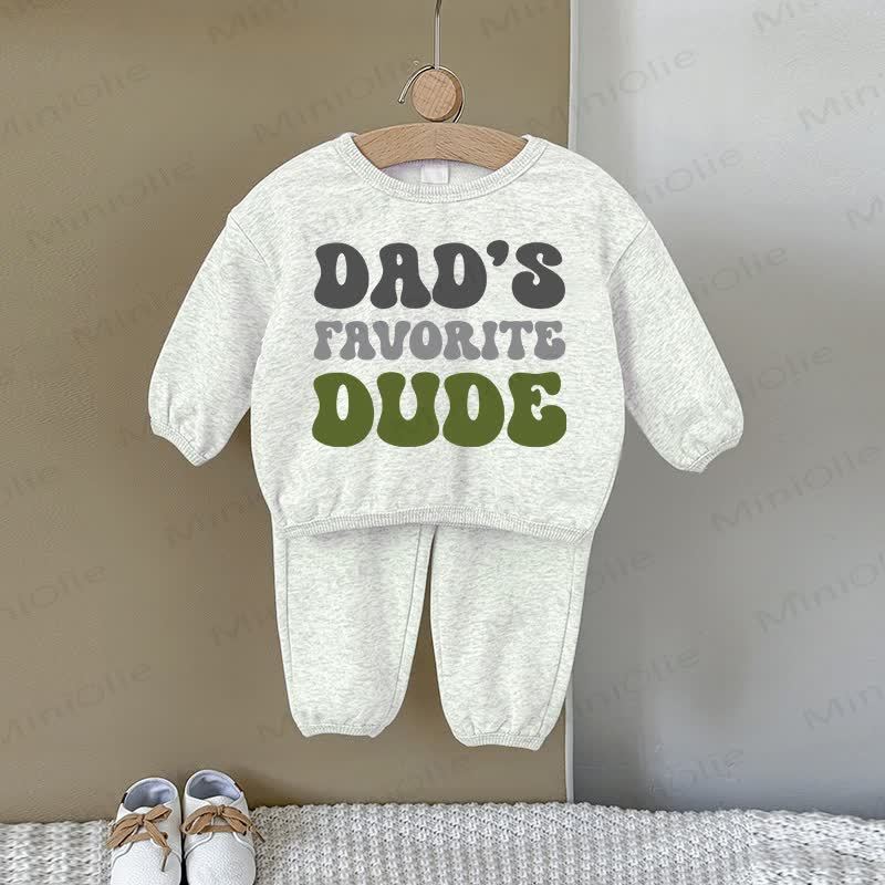 DAD'S FAVORITE DUDEベビー 2ピース グレー スウェットシャツセット - グレー - 2～3歳 - image 1