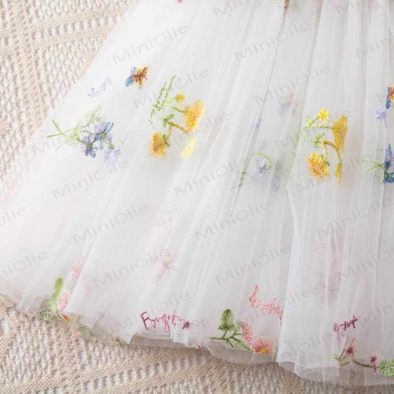 ベビー 幼児 女の子 リボン刺繍 フラワー メッシュDress - image 7