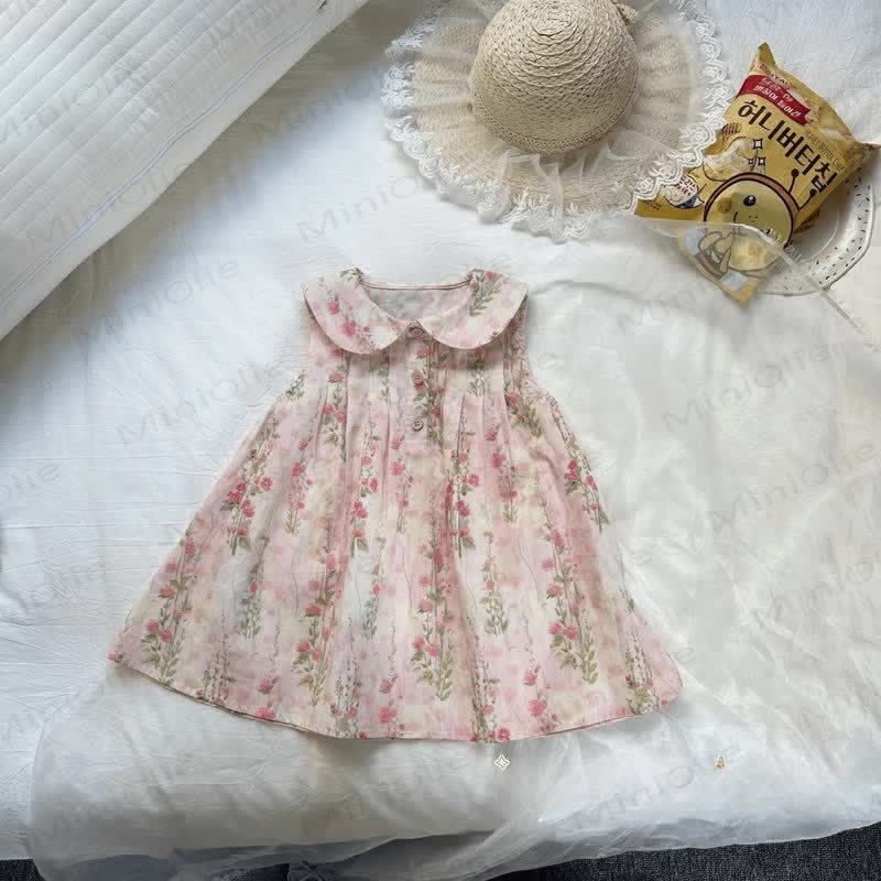 幼児用女の子用リボン/フラワーベビーカラーノースリーブDress - ベージュ - 8歳 - image 4