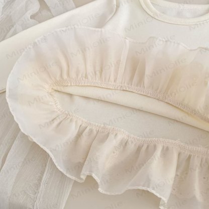 ベビー幼児女の子用無地ホワイトレーストップス/ブルーデニムパンツ - image 10