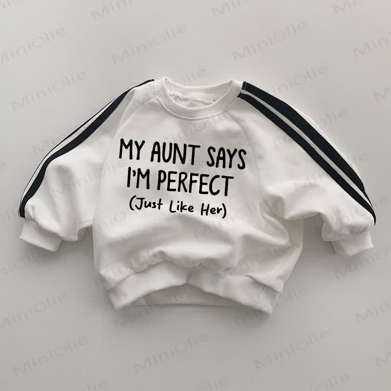 MY AUNT SAYS I'M PERFECTベイビーラブ ストライプサイド ホワイト スウェットシャツ - 白 - 2～3歳 - image 1