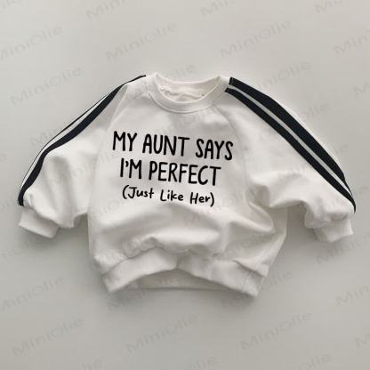 MY AUNT SAYS I'M PERFECTベイビーラブ ストライプサイド ホワイト スウェットシャツ - 白 - 2～3歳 - image 1