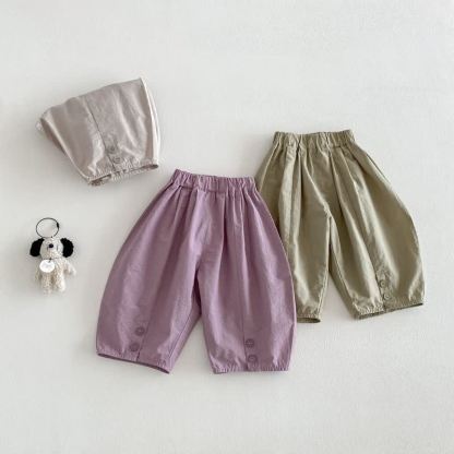 ベビー幼児男の子用無地ゆったり夏パンツ - image 2