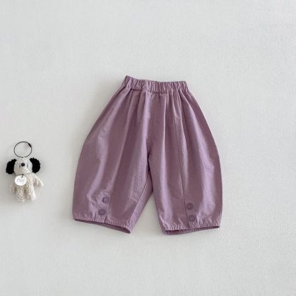 ベビー幼児男の子用無地ゆったり夏パンツ - 紫 - 5～7歳 - image 5