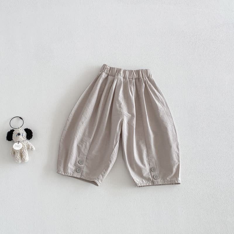 ベビー幼児男の子用無地ゆったり夏パンツ - ベージュグレー - 5～7歳 - image 7