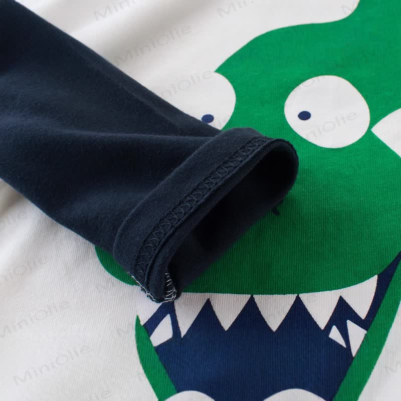 幼児用恐竜カラーブロックTシャツ - image 3
