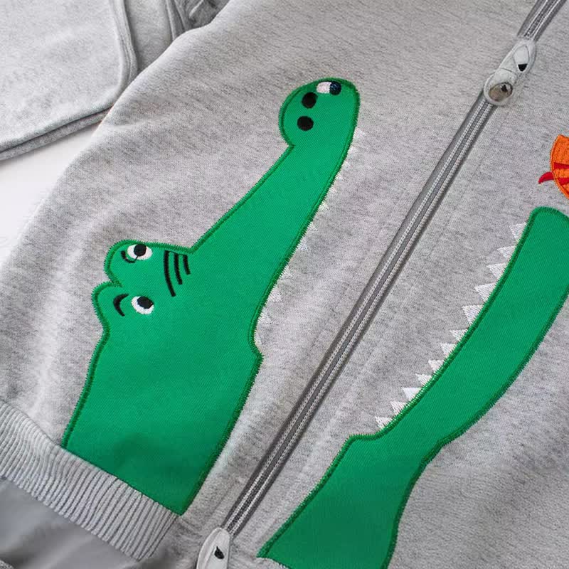 幼児用ワニ柄ジップアップパーカー - image 4
