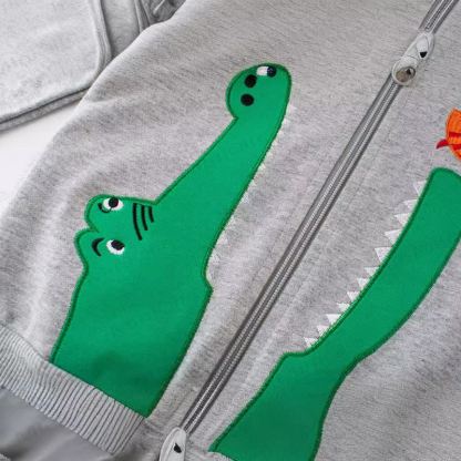 幼児用ワニ柄ジップアップパーカー - image 4