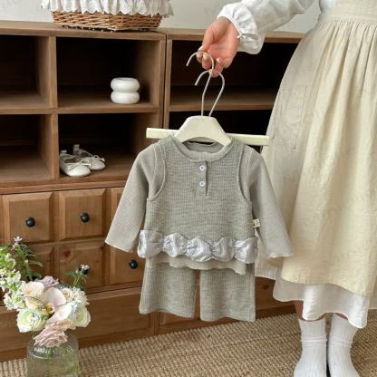 ベビー幼児女の子用無地レースタンクトップ＆パンツ/トップス - image 2