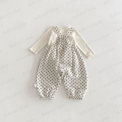 ベビー 幼児 女の子 ドット柄 オーバーオール/無地 トップス - image 4