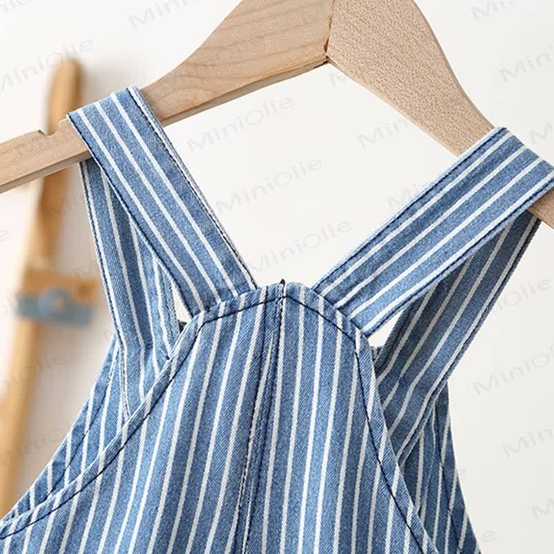 ベビー幼児用ブルーホワイトストライプジーンズオーバーオール - image 7