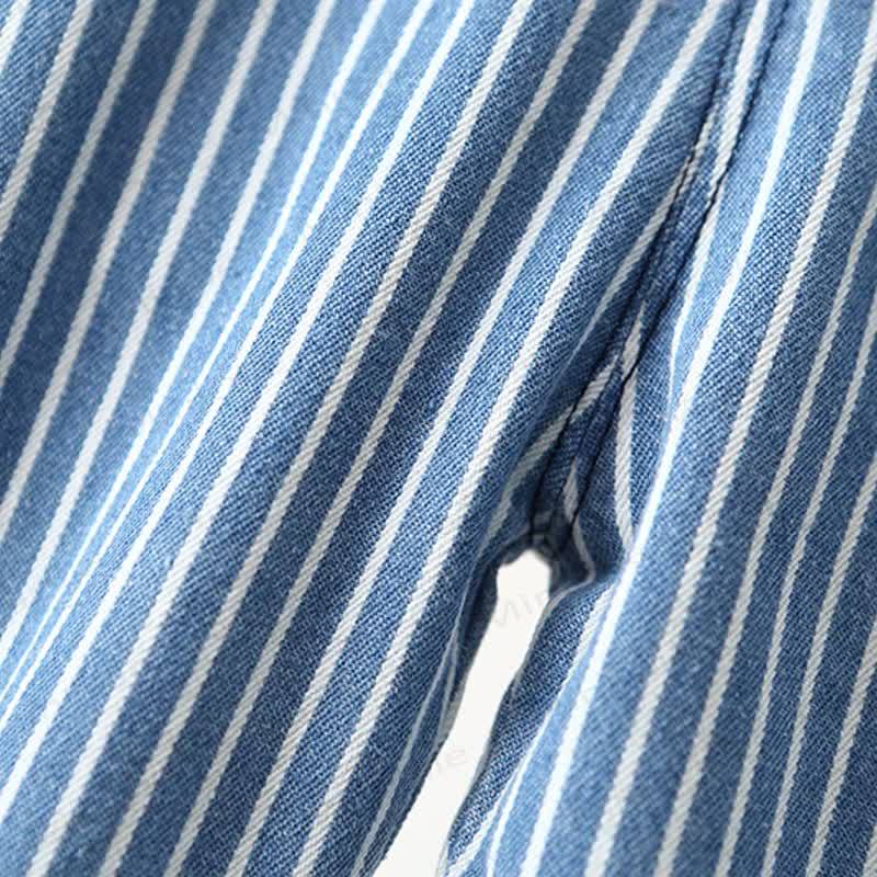 ベビー幼児用ブルーホワイトストライプジーンズオーバーオール - image 10