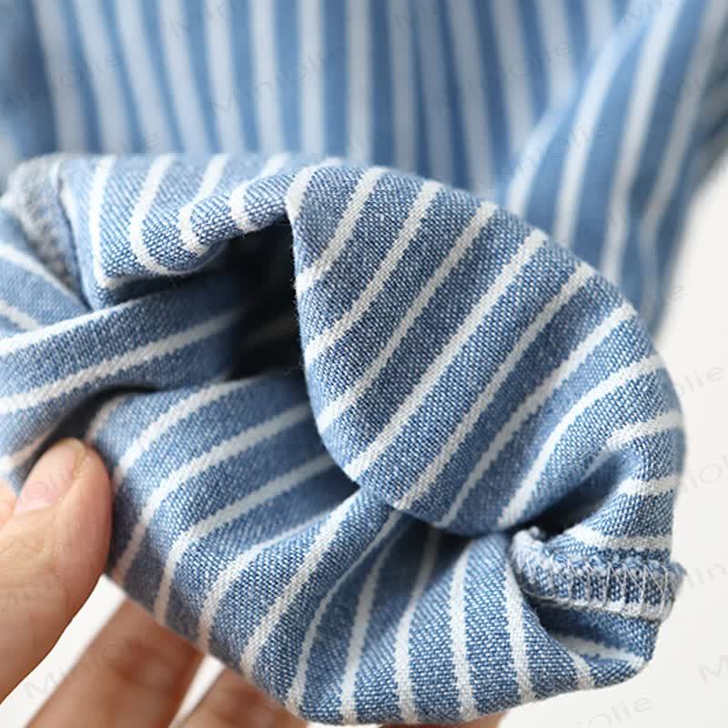 ベビー幼児用ブルーホワイトストライプジーンズオーバーオール - image 11