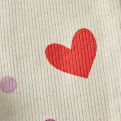 ベビー幼児用カラフルハート＆水玉模様ベージュコーデュロイオーバーオール - image 7