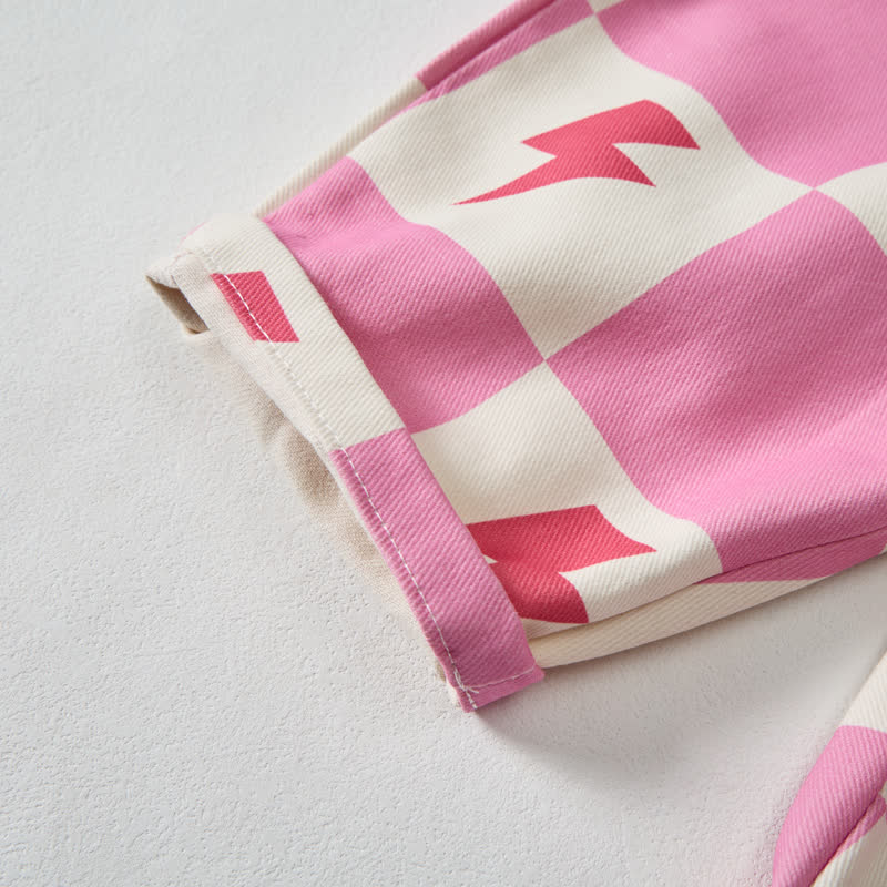 ベビー幼児用ピンクチェッカーボードライトニングオーバーオール - image 6