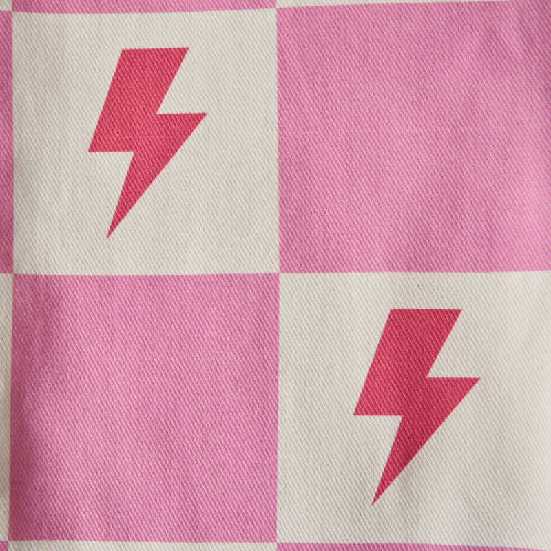 ベビー幼児用ピンクチェッカーボードライトニングオーバーオール - image 5