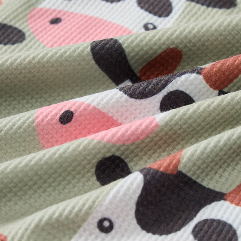 ベビー 2ピース カウグリーンワッフルセット - image 6