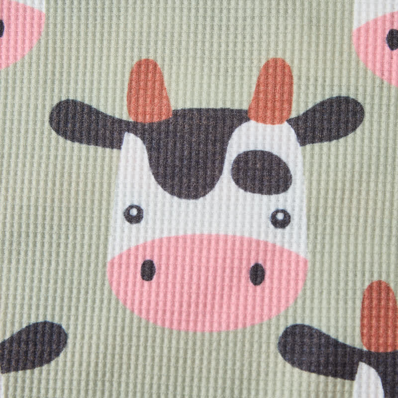 ベビー 2ピース カウグリーンワッフルセット - image 5