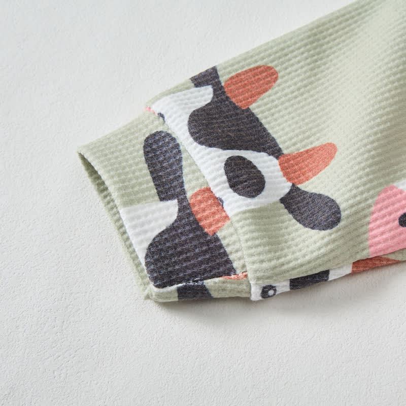 ベビー 2ピース カウグリーンワッフルセット - image 3