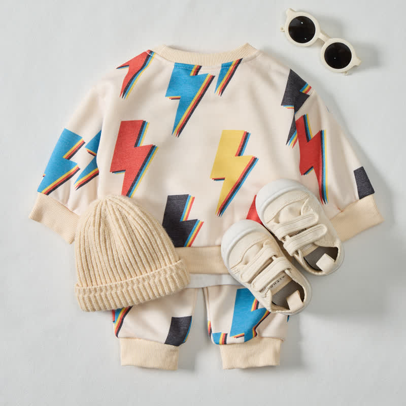 ベビー幼児用カラーライトニングワッフル2ピースベージュセット - image 2