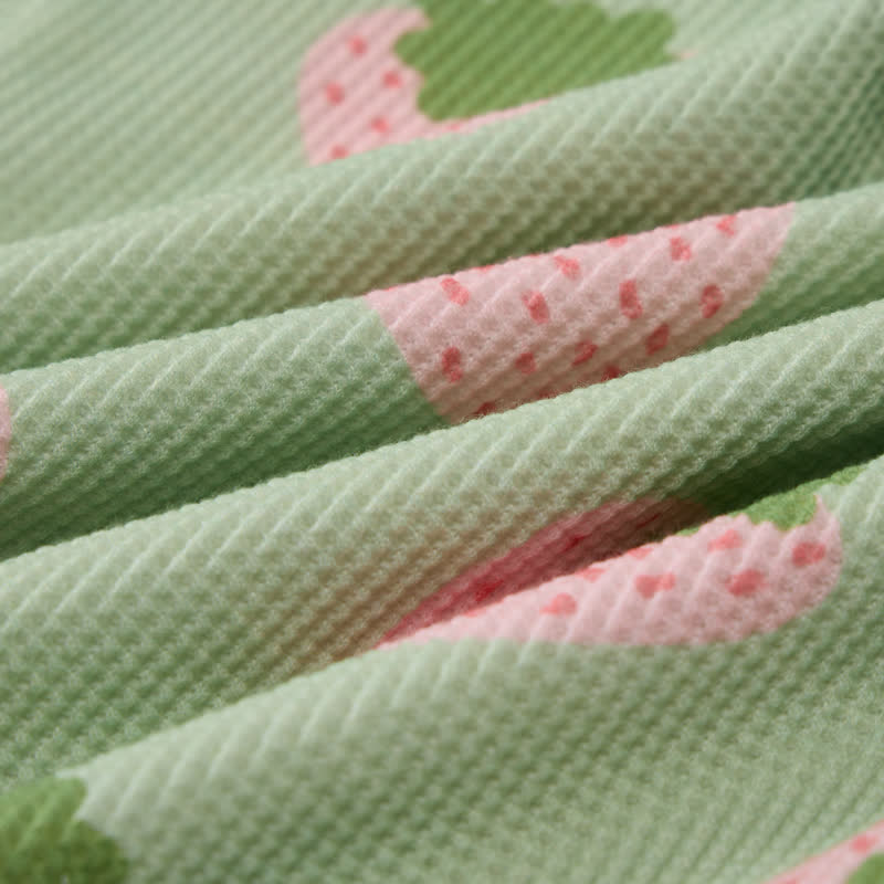 ベビーグレーグリーンワッフルストロベリー2ピースセット - image 6